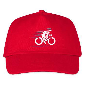 Ich bin selten radlos! Typo Fahrrad, modern - Kinder Basecap - Rot - Vorne
