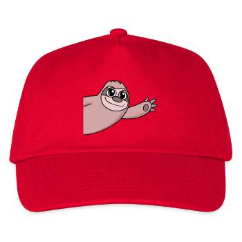 Faultier Gruß Begrüßung - Kinder Basecap - Rot - Vorne