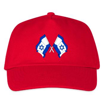 Two flags of Israel crossed - Kids’ Baseball Cap - red - Front