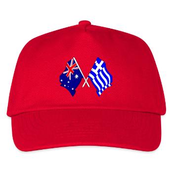 Drapeau de l’Australie et drapeau de la Grèce - Casquette de baseball Enfant - rouge - Devant