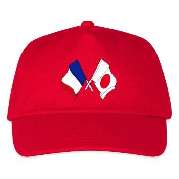 Drapeau de la France et drapeau du Japon - Casquette de baseball Enfant - rouge - Devant