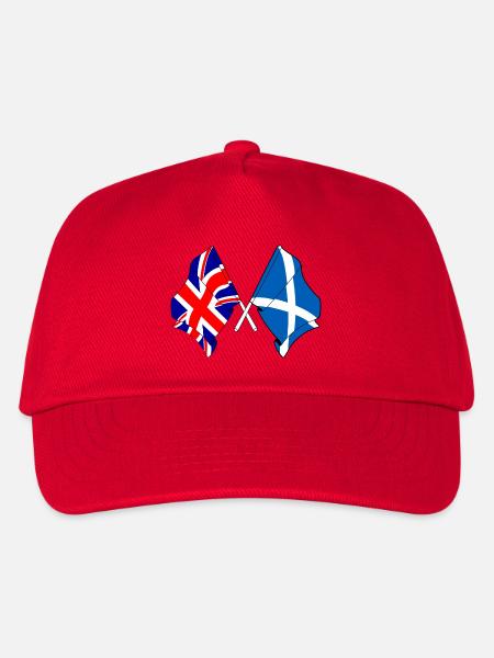 Flagge von England und Flagge von Schottland - Kinder Basecap - Rot