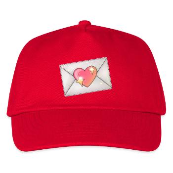 Herz im Umschlag Romantische Illustration - Kinder Basecap - Rot - Vorne