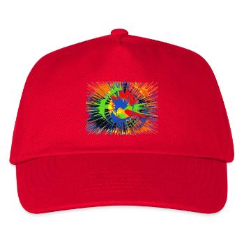 Farbkleckse - Kinder Basecap - Rot - Vorne