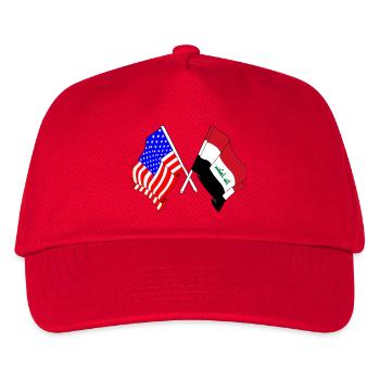 Flagge der USA und Flagge des Irak - Kinder Basecap - Rot - Vorne