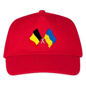 Drapeau de la Belgique, drapeau de l’Ukraine - Casquette de baseball Enfant - rouge - Devant