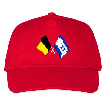 Drapeau Belgique, drapeau Israël - Casquette de baseball Enfant - rouge - Devant