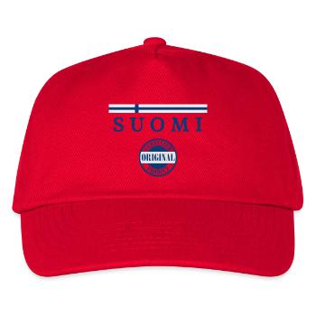 Flagge von Finnland, finnischer Stolz - Kinder Basecap - Rot - Vorne