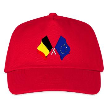 Flagge Belgien Europa - Kinder Basecap - Rot - Vorne