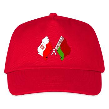Flagge Polens, Weißrusslands - Kinder Basecap - Rot - Vorne