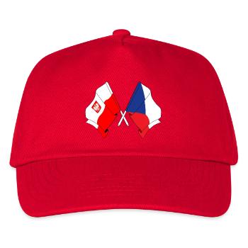 Flagge Polen, Tschechische Republik - Kinder Basecap - Rot - Vorne