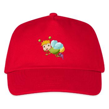 niedliches Comic Glühwürmchen - Kinder Basecap - Rot - Vorne