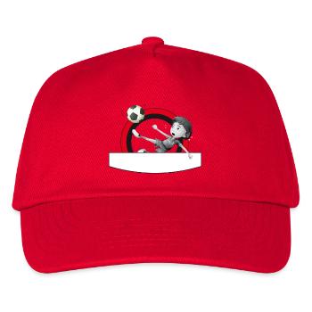 Footballer kicks out of the circle - Kids’ Baseball Cap - red - Front