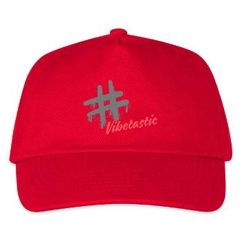 Vibetastic Hatch Tag Slogan - Kinder Basecap - Rot - Vorne