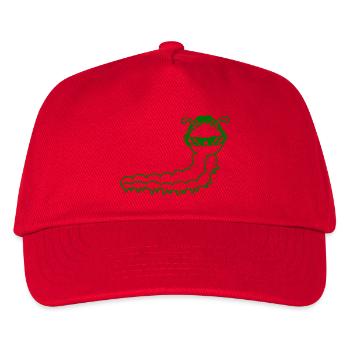 Coole Süße DJ Raupe Sonnenbrille Party Club Musik - Kinder Basecap - Rot - Vorne