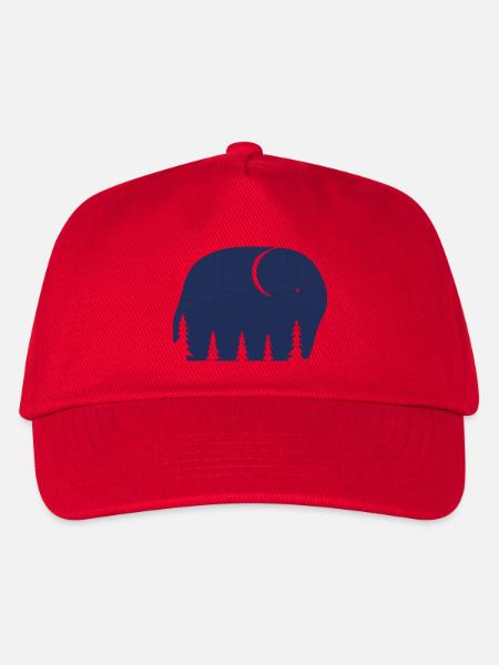 Ein Elefant oder ein Wald in dieser Fun Optical Illusi - Kinder Basecap - Rot