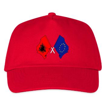 Flag of Albania and flag of Europe - Kids’ Baseball Cap - red - Front