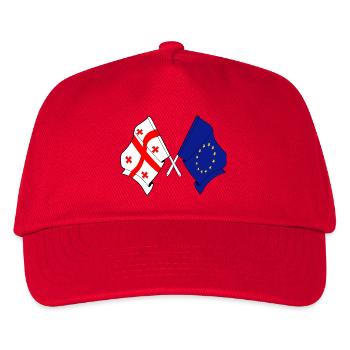 Flag Georgia and flag Europe - Kids’ Baseball Cap - red - Front