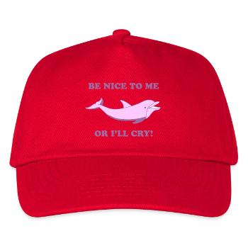 Süßer Delfin – Sois gentil avec moi ou je pleurerai - Casquette de baseball Enfant - rouge - Devant