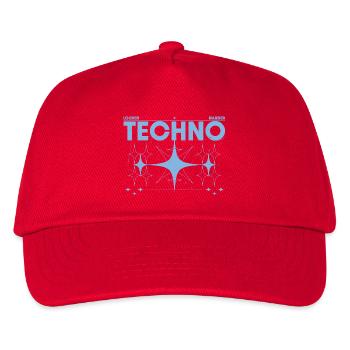 Louder Harder Techno – Rave & Festival Shirt - Kinder Basecap - Rot - Vorne