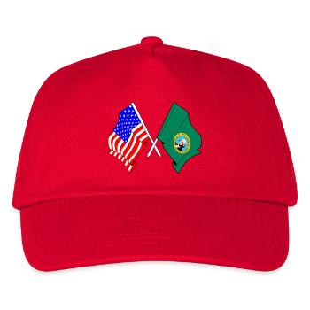 USA and Washington state flag crossed - Kids’ Baseball Cap - red - Front