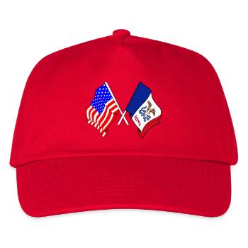 USA and Iowa state flag crossed - Kids’ Baseball Cap - red - Front