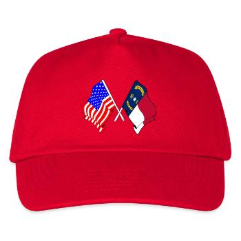 Flag USA and state of North Carolina crossed - Kids’ Baseball Cap - red - Front