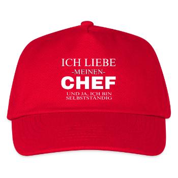 Ich bin mein eigener Chef  - Kinder Basecap - Rot - Vorne