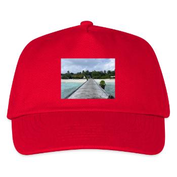 Jetée tropicale sur la mer turquoise Kudafushi Maldives - Casquette de baseball Enfant - rouge - Devant