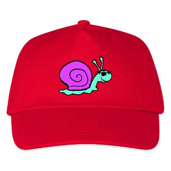 Schnecke Sonnenbrille Cool schwarze Brille Lächeln - Kinder Basecap - Rot - Vorne