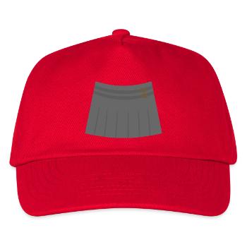 Grey Pleated Skirt with Buckle Accents - Kids’ Baseball Cap - red - Front
