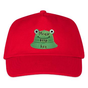 S’il vous plaît garder ici - Chapeau de grenouille - Casquette de baseball Enfant - rouge - Devant