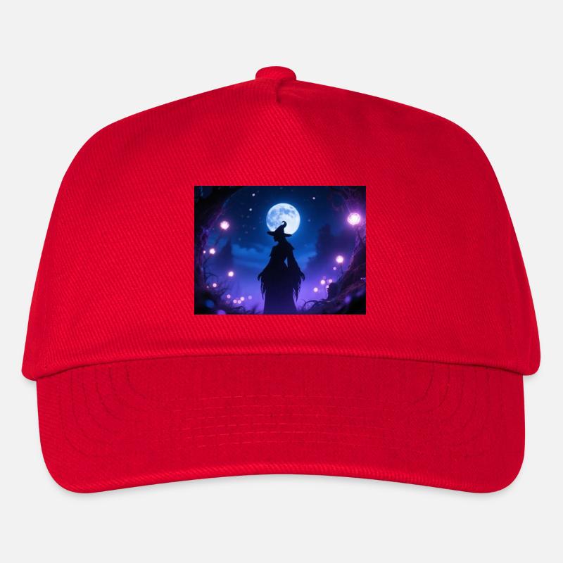 Mondnacht Hexen Silhouette - Kinder Basecap - Rot