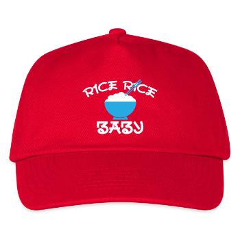 Rice Rice Baby Blue Bowl Design - Kids’ Baseball Cap - red - Front