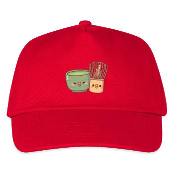 Süße Matcha-und-Whisk-Bestie - Kinder Basecap - Rot - Vorne