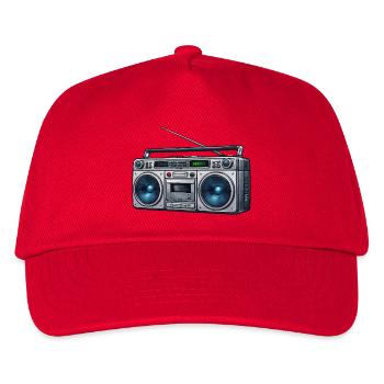 Retro Boombox Ghetto Blaster - Kids’ Baseball Cap - red - Front