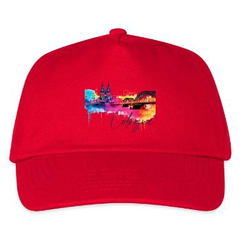 Cologne Skyline Cologne Cathedral Germany City Colorful - Kids’ Baseball Cap - red - Front