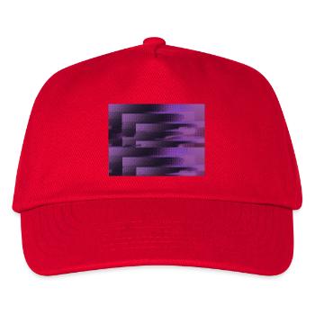 3D Glitch Purple Raster Neon - Kinder Basecap - Rot - Vorne