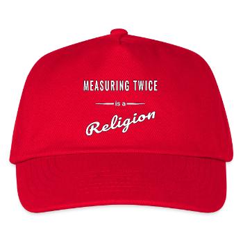 Measuring Twice is almost a religion – saying - Kids’ Baseball Cap - red - Front