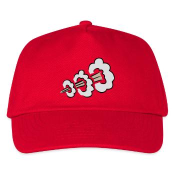 Lauter Furz Explosion Lustig Klohumor Comic Wolke - Kinder Basecap - Rot - Vorne