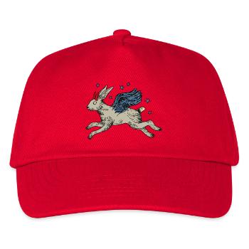 Winged hare in star flight - Kids’ Baseball Cap - red - Front
