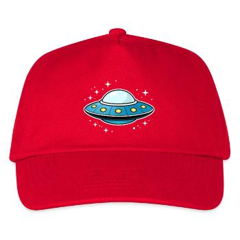 UFO sticker fliegende Untertasse - Kinder Basecap - Rot - Vorne