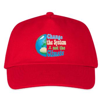 Change the system, not the climate - Kinder Basecap - Rot - Vorne