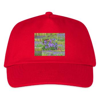 Purple Forest Wild Hyacinth Collage - Kinder Basecap - Rot - Vorne