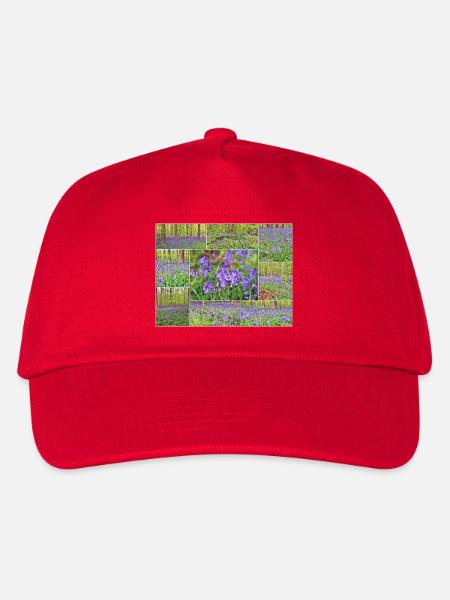 Purple Forest Wild Hyacinth Collage - Kinder Basecap - Rot
