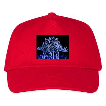 Neon-Stegosaurus-Leuchtmuster - Kinder Basecap - Rot - Vorne