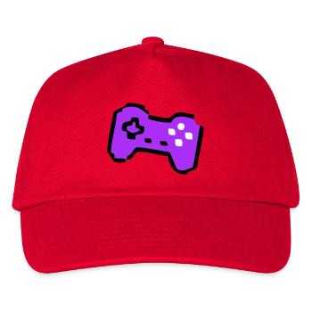  Schräger Retro Controller Gamer - Kinder Basecap - Rot - Vorne
