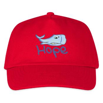 Hope der kranke Wal  Buckelwal als cartoon - Kinder Basecap - Rot - Vorne