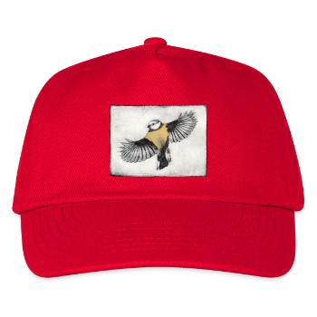 Bird in Flight - Hand Carved Printable - Kids’ Baseball Cap - red - Front