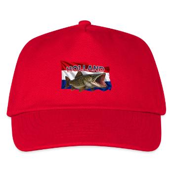 Hecht Angeln Holland - Polder Fischen - Kinder Basecap - Rot - Vorne